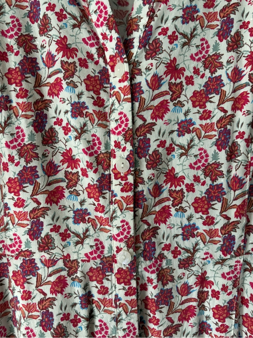 Universal Thread Red Floral Midi Dress with V-Neck and Balloon Sleeves | L - Picture 5 of 8